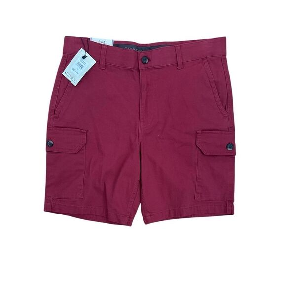 Chaos Men's Burgundy Cargo Seacoast Wash Shorts 9” inseam size 32 NWT - Picture 1 of 5